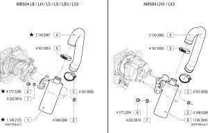 VM Motori MR504 Exhaust Components Inboard