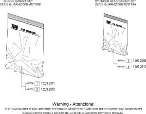 VM Motori MR700 Gasket Sets