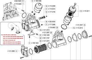 VM Motori MR700 Oil Cooler and Filter Assembly