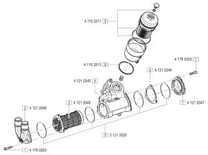 VM Motori MD704 Oil Cooler & Filter Components